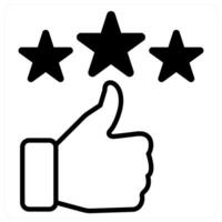 Review icon concept in black duo line color vector