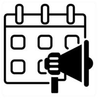 Event Promotion icon concept in black duo line color vector