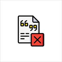 A document with a red cross and a red tick vector