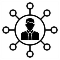 Influence icon concept in black duo line color vector