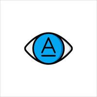 An eye with the letter a in the middle vector