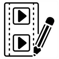 Editing icon concept in black duo line color vector