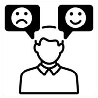 Emotion icon concept in black duo line color vector