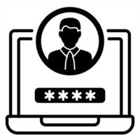 User Id icon concept in black duo line color vector