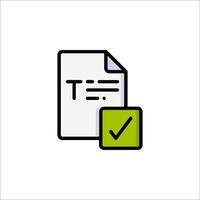 A document with a tick and a check mark vector