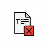 A document with a red cross and a tick icon vector