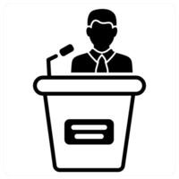 Speech icon concept in black duo line color vector