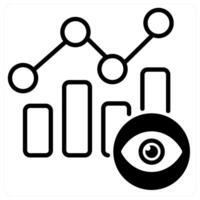 View Graph icon concept in black duo line color vector