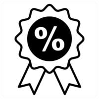 Discount Badge icon concept in black duo line color vector