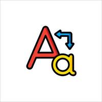 A letter a icon with arrows pointing to it vector