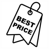 Best Price icon concept in black duo line color vector