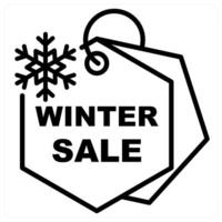 Winter Sale icon concept in black duo line color vector