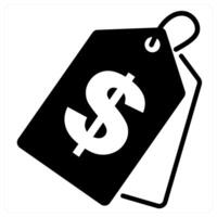 Price Tag and label icon concept in black duo line color vector