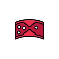 A red and black logo with a heart on it vector