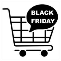 Black Friday icon concept in black duo line color vector