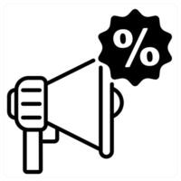 Promotion icon concept in black duo line color vector