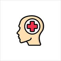 A man's head with a red cross in it vector
