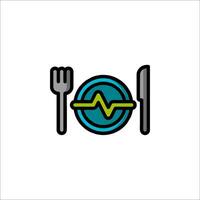 A plate with a fork and knife on it vector