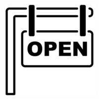Open Board icon concept in black duo line color vector