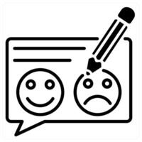Feedback icon concept in black duo line color vector