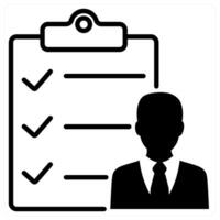 Survey icon concept in black duo line color vector