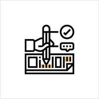 A hand holding a pencil and a computer icon vector