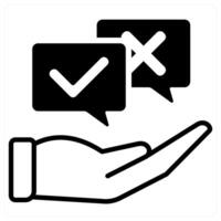 Opinion icon concept in black duo line color vector