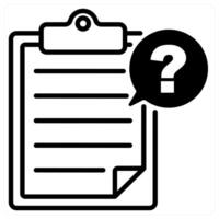 Questionnaire icon concept in black duo line color vector