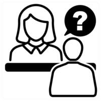 Inquiry icon concept in black duo line color vector