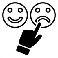 Bad Feedback icon concept in black duo line color vector