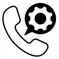 Call Service icon concept in black duo line color vector