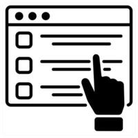 Web Survey icon concept in black duo line color vector