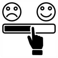 Satisfaction Scale icon concept in black duo line color vector