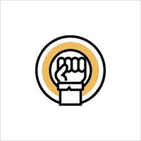 A fist icon with a circle around it vector