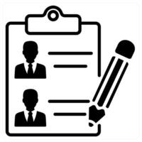 Participants List icon concept in black duo line color vector