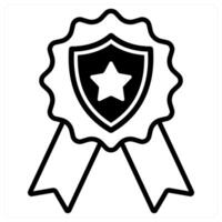 Authentic Rating icon concept in black duo line color vector