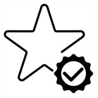 Valid Rating icon concept in black duo line color vector