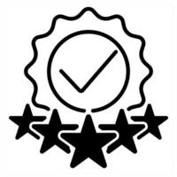 Rating Check icon concept in black duo line color vector
