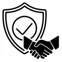 Trust Check icon concept in black duo line color vector