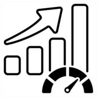 Performance icon concept in black duo line color vector