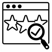 Review Verification icon concept in black duo line color vector