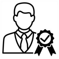 Credibility Verification icon concept in black duo line color vector
