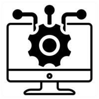 Information Technology icon concept in black duo line color vector