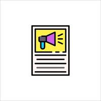 A newspaper with a megaphone icon vector