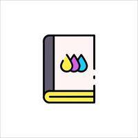 A book with ink on it, with a drop of ink on it vector