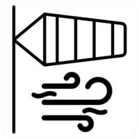 Wind Direction icon concept in black duo line color vector