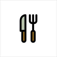 A knife and fork icon on a white background vector