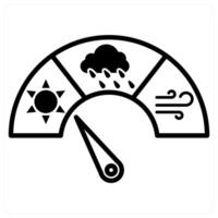 Barometer and weather icon concept in black duo line color vector