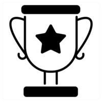 Trophy icons concept in black duo line color vector
