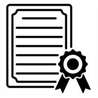 Certificate and award icon concept in black duo line color vector